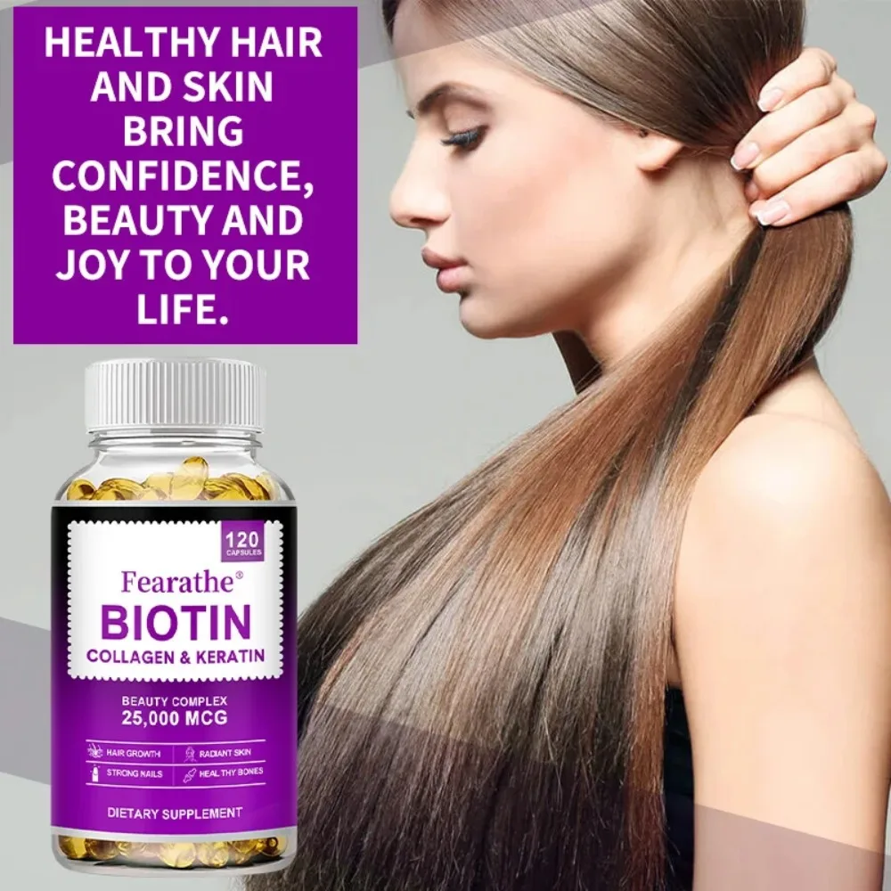 Biotin | Collagen | Keratin Supplement - Hair Growth Support, Skin & Nails, Antioxidant, Increase Skin Elasticity