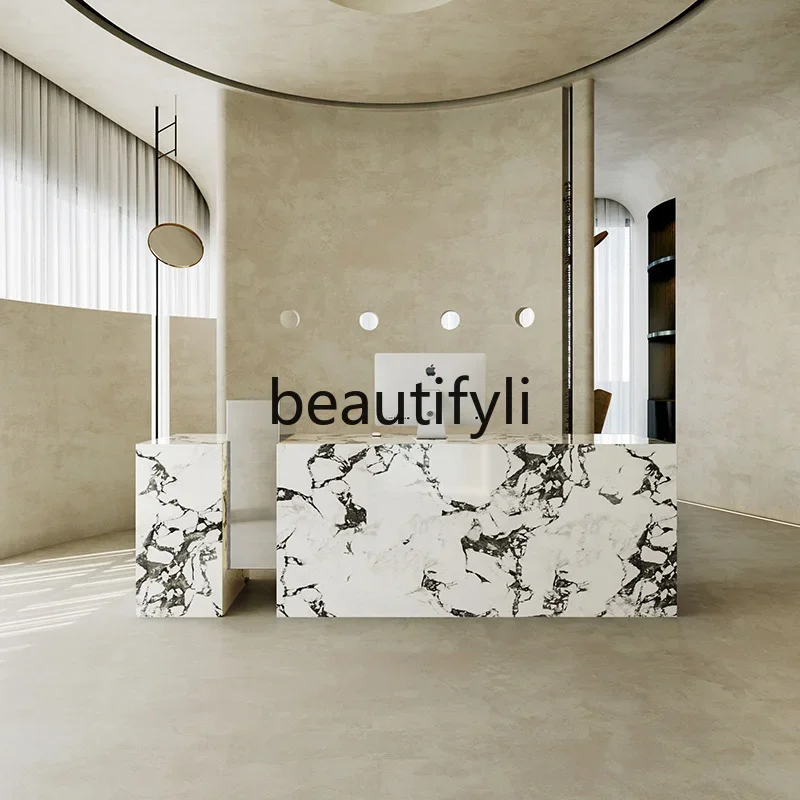

Light luxury high-end company, reception desk hotel beauty salon clothing store barber shop, small checkout page3286