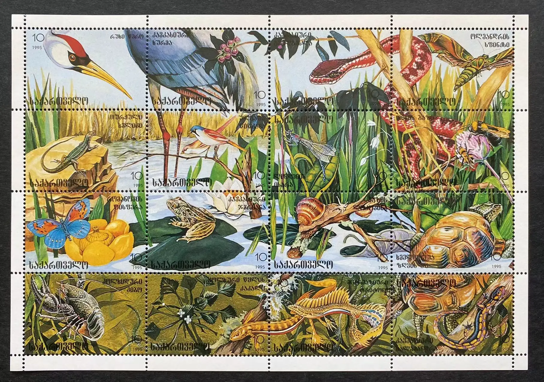 Georgia Post Stamps Postage Y1996 Flower Bird Animal Turtle 1 Set 16 New Collectible Postage Stamps Material For Scrapbooking