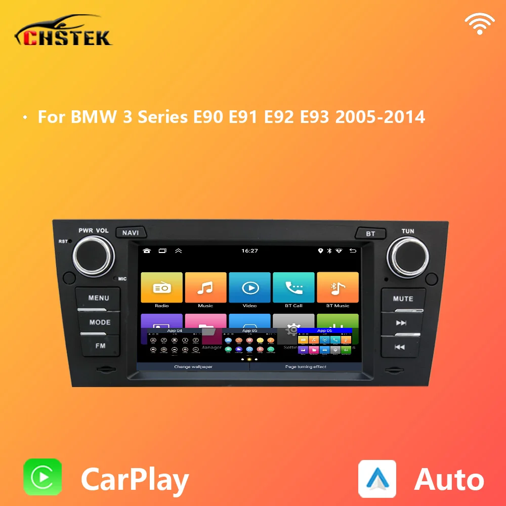

CHSTEK Car Radio Stereo Carplay For BMW 3 Series 2005-2014 E90 E91 E92 E93 Multimedia WIFI GPS Navigation Bluetooth Android Auto