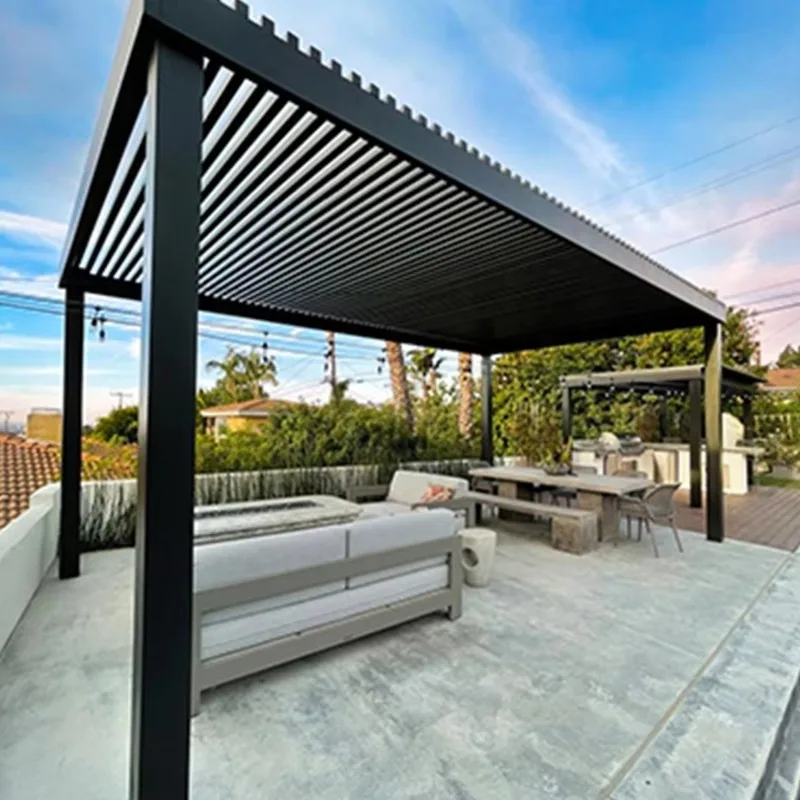 

Motorized Outdoor Rainproof Panel Slats Garden Canopy Patio Powder Coated Gazebo Bioclimatic Louvered Aluminum Pergola