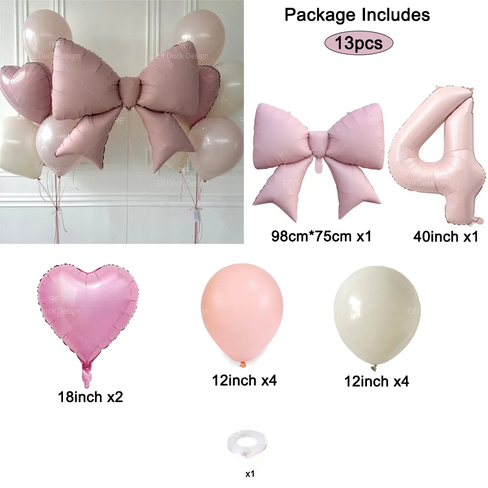 1 مجموعة الوردي القوس القلب بالونات الوردي الفضة عدد 1-9 احباط بالون للفتيات حفلة عيد ميلاد الزفاف المشاركة هدايا المناسبات