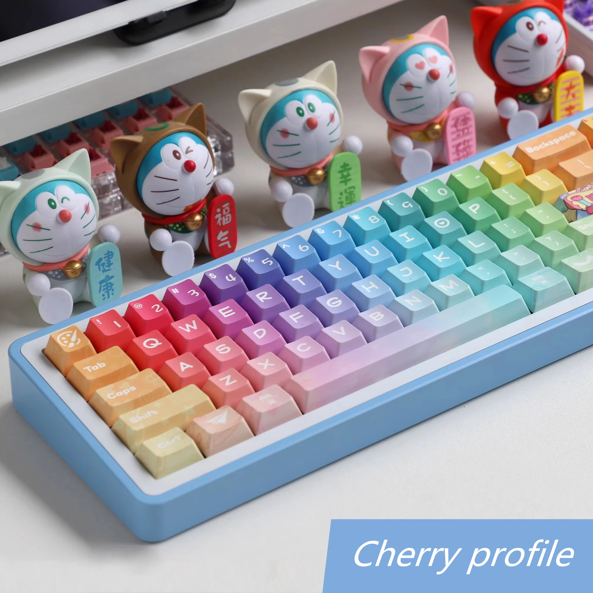 144 Keys/set Childhood Fantasies Keycaps PBT Cherry Profile Key Caps Colorful Rainbow Keycap For MX Switch Mechanical Keyboard