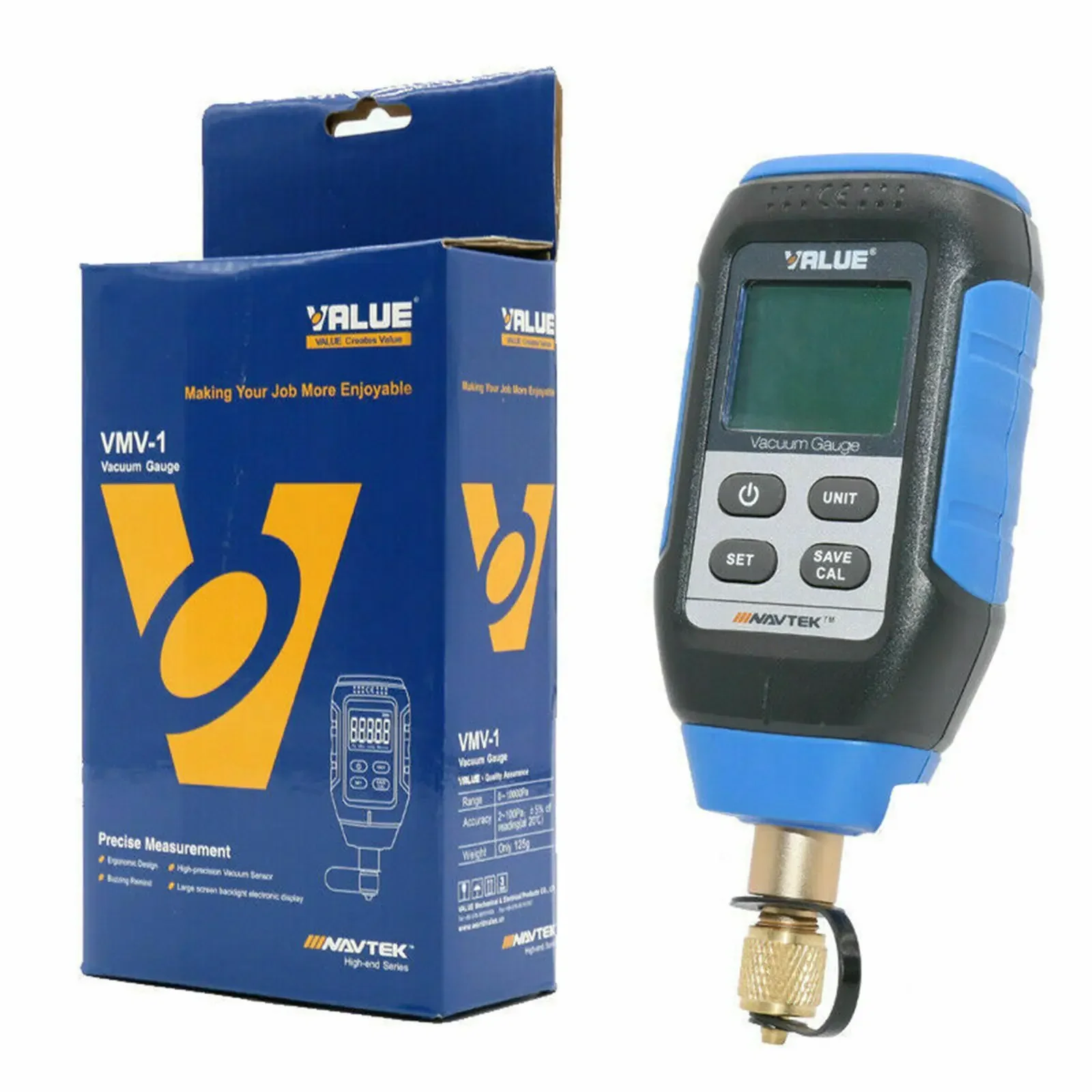 VMV-1 Digital Vacuum Gauge Refrigeration System Pressure Vacuum Meter 0-10000 Pa Blue Pressure Gauges