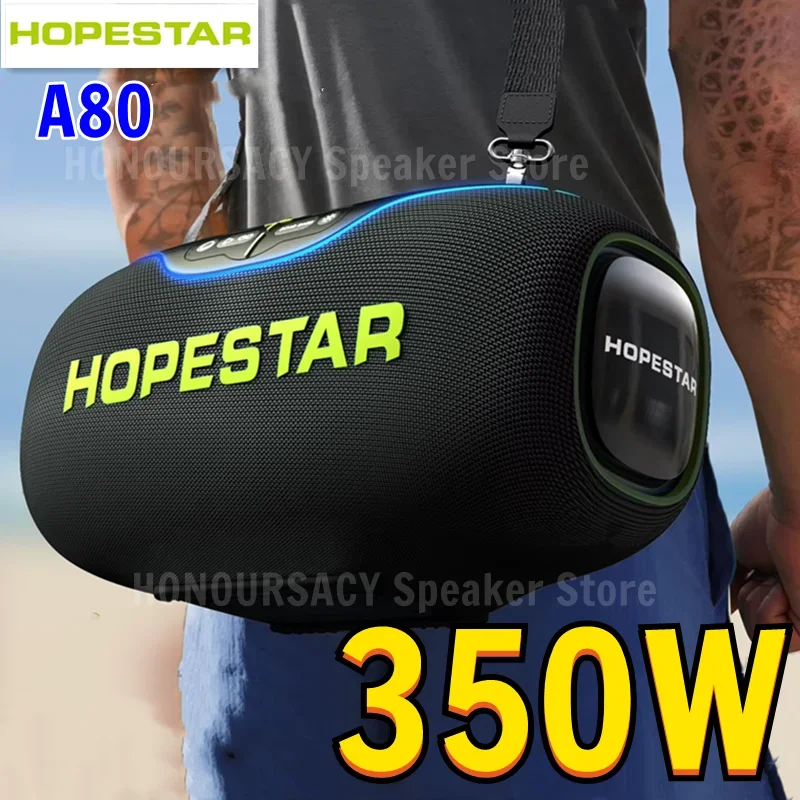Hopestar A80 Speaker Bluetooth Portabel Daya 350W IPX6 Tahan Air Kualitas Tinggi Enam Speaker Subwoofer Mendukung LED TF AUX TWS