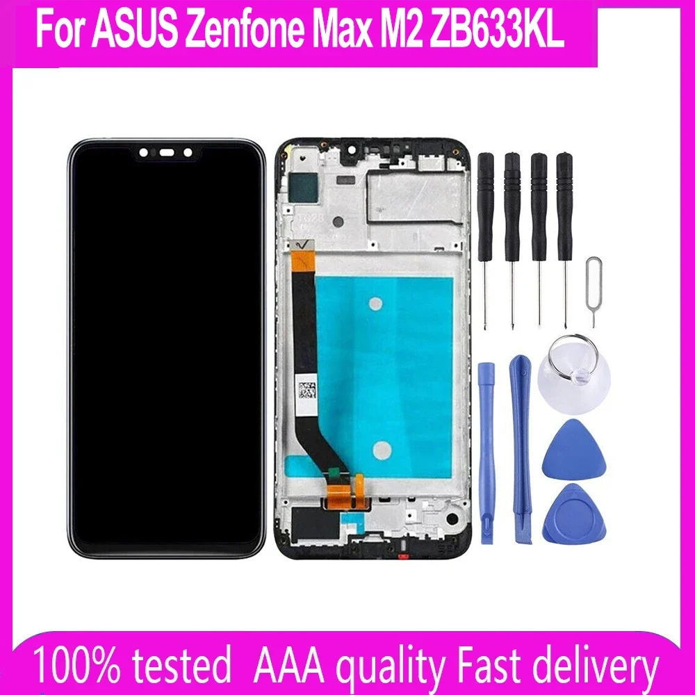 

6,26 " протестированный ЖК-дисплей для Asus Zenfone Max M2 ZB633KL ЖК-дисплей с цифровым преобразователем сенсорного экрана в сборе ZB632KL X01AD Замена ЖК-дисплея