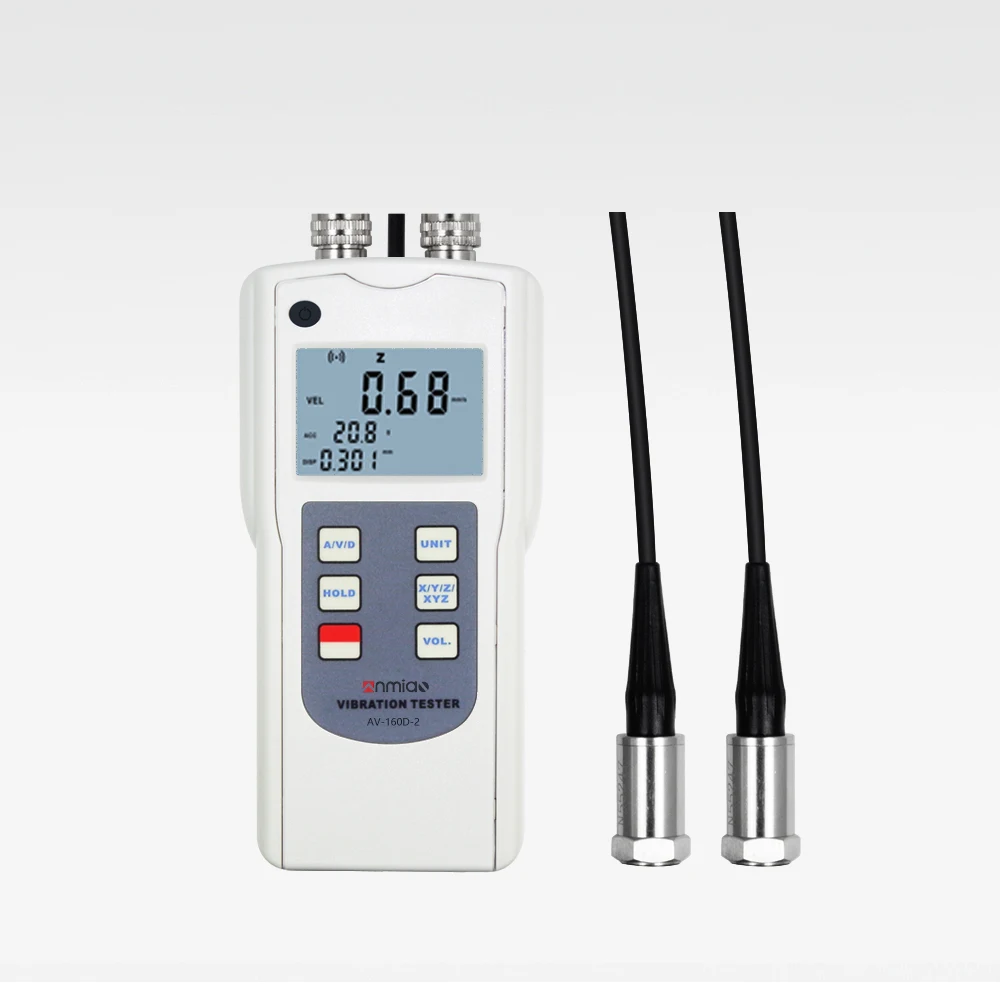 Digital Vibrometer AV-160D-2 Mechanical Motion Vibration Tester 10 Hz ~ 1K Hz Piezoelectric Vibration Transducer