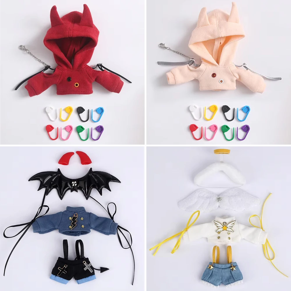 BJD clothes fashion little devil sweater hoodie or casual overalls pants for ob11 molly, GSC, obitsu 11, 1/12 bjd doll clothing
