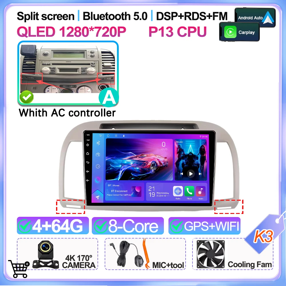 9 inch Android 16 autoradio multimediaspeler GPS voor Nissan March Micra K12 2002 2003 2004 2005 2006 2007 2008 2009 2010