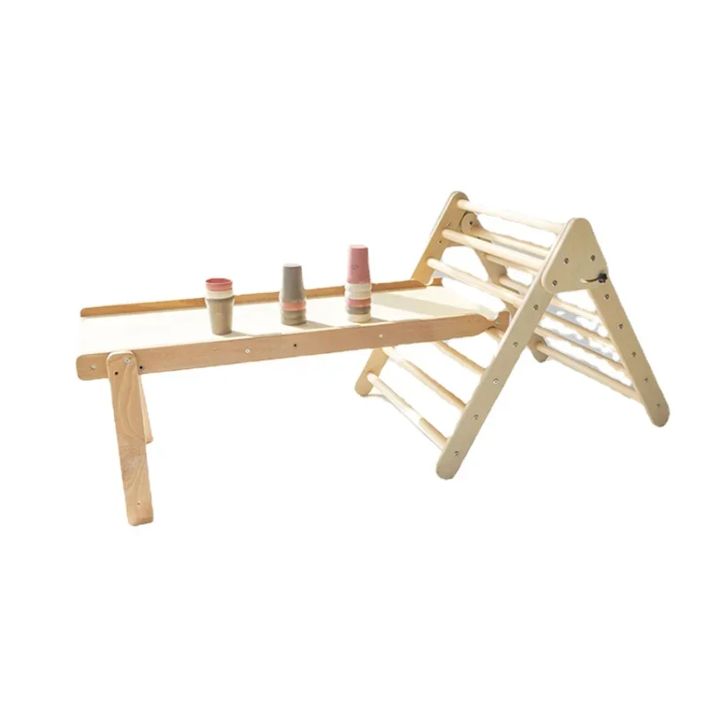 Exercise Kids environment protection Playground Ladder Wooden Triangle climbing frame