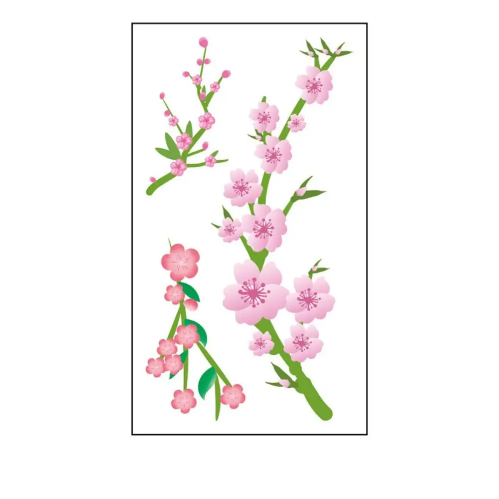 10 sheets/Bag Ins Wind Cherry Blossom Tattoo Stickers Long Lasting Personality Arm Stickers Waterproof Sweatproof