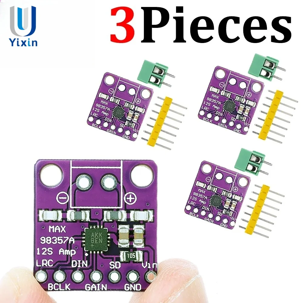

3pcs Max98357 I2S 3W Class D Amplifier Breakout Interface Dac Decoder Module Filterless Audio For Raspberry Pi Esp32