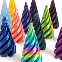 3D Printed Spiral Cone Ornament Stress Reducing Through Pyramid Toy Pyramid Passthrough Sculpture Mini Vortex Thread Illusion