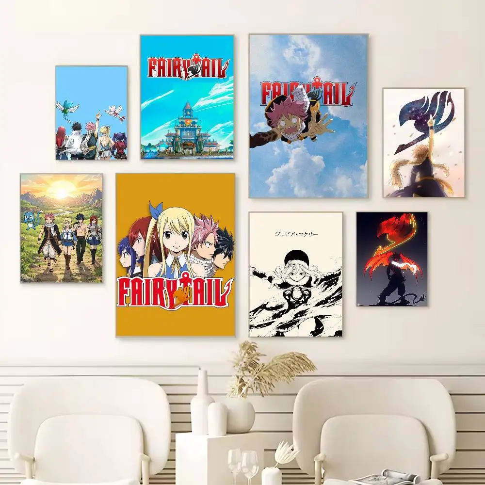 Anime F-Fairy Tail Poster HD Quality Wall Art Retro Posters For Home Room Wall Decor Self Adhesive