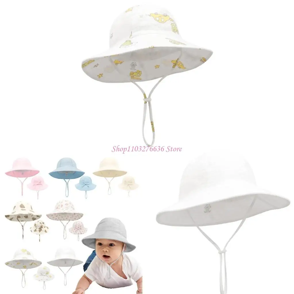 

R6FD Toddler Sun Hat with Adjustable Chin Strap Comfortable UPF50+ Baby Bucket Caps