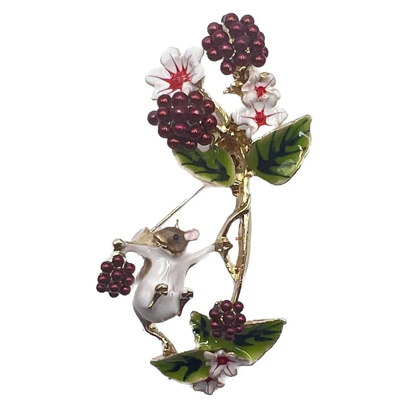 Bonito chipmunk cranberry broche interessante pequeno esquilo corsage broche moda feminina animal roupas acessórios broche