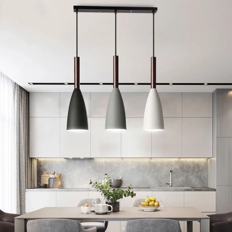 Modern 3 Pendant Light Nordic Minimalist Pendant Lights Over Dining Table Kitchen macaron Hanging Lamps Dining Room Coffee Light