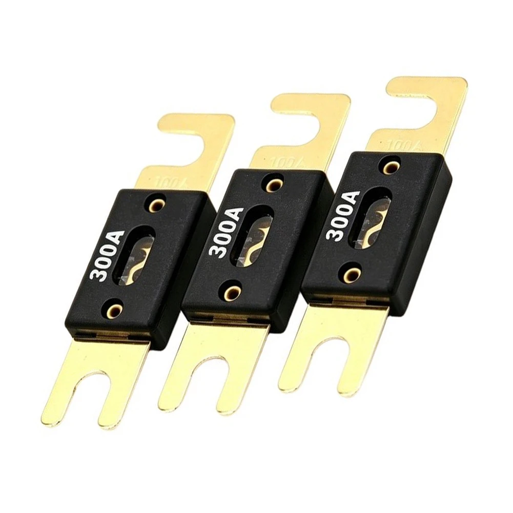 Black Flame Retardant Fuse 300 Amp 32 Volt For Car Truck Boat Audio Video Power Distribution Box Replacement Parts 3 Pcs