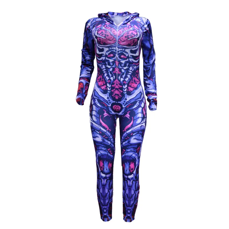 Teufel-Skelett 3D-Druck Overall mit Hut Catsuit Cosplay Kostüme Strumpfhose Zentai-Anzug Halloween Party Bodysuit 2026 – Detail 14
