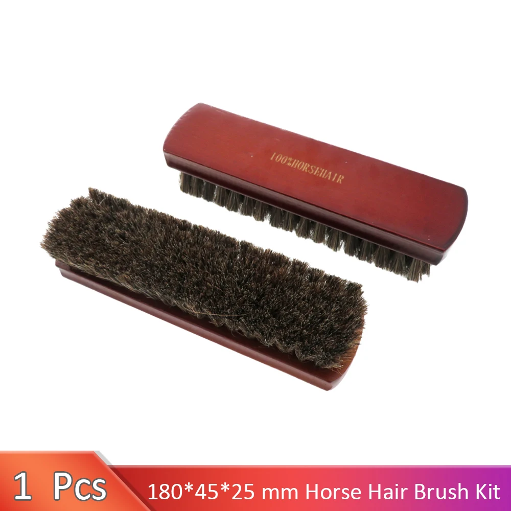 Shoe Brush Hand Scrubbing Brush Horse Hair Shine Buff Polish Cleaner for Shoes Boots Coats Sofa Sneakers Trainers Wooden Househo