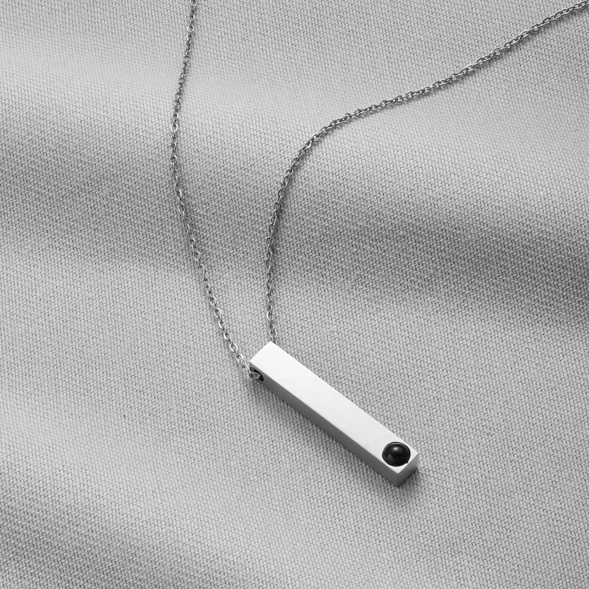 Custom Color Photo Projection Necklace Simple Column Titanium Steel Pendants For Girlfriend Mom 2025 Festival Romantic Gifts