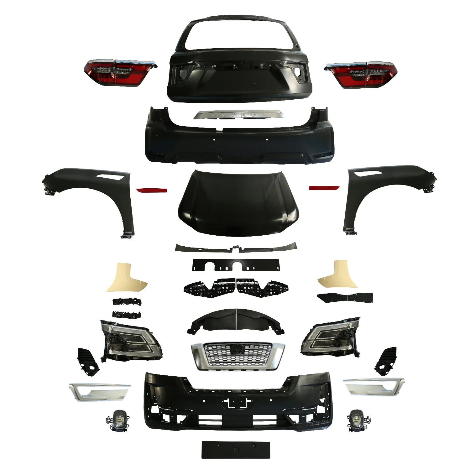 PP Material Automotive Bumpers for Patrol Y61 2014-2019 Change to 2022 Y62 Style.