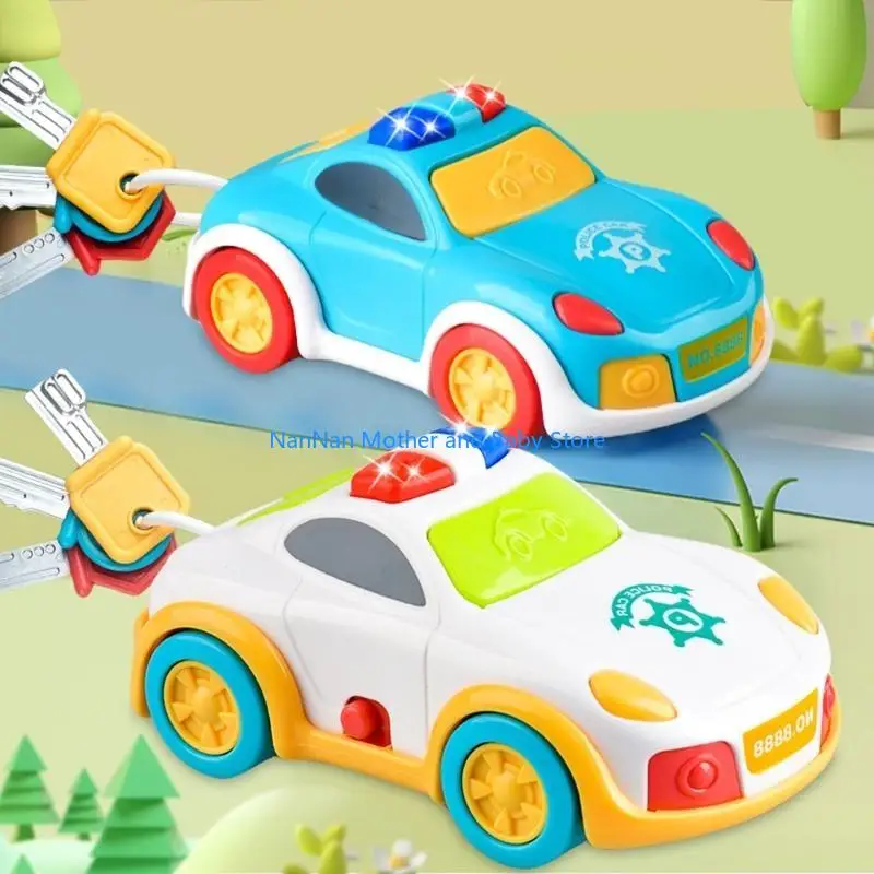 Crianças fingem brincar brinquedo chave carro com som partida autêntica e LED piscando