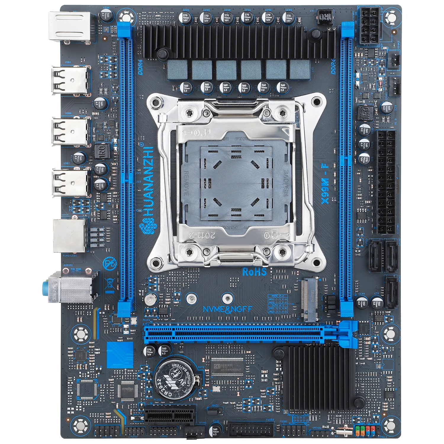 Placa base HUANANZHI X99 M F LGA 2011-3 XEON X99 compatible con Intel E5 V3 V4 todas las series DDR4 RECC memoria NON-ECC NVME