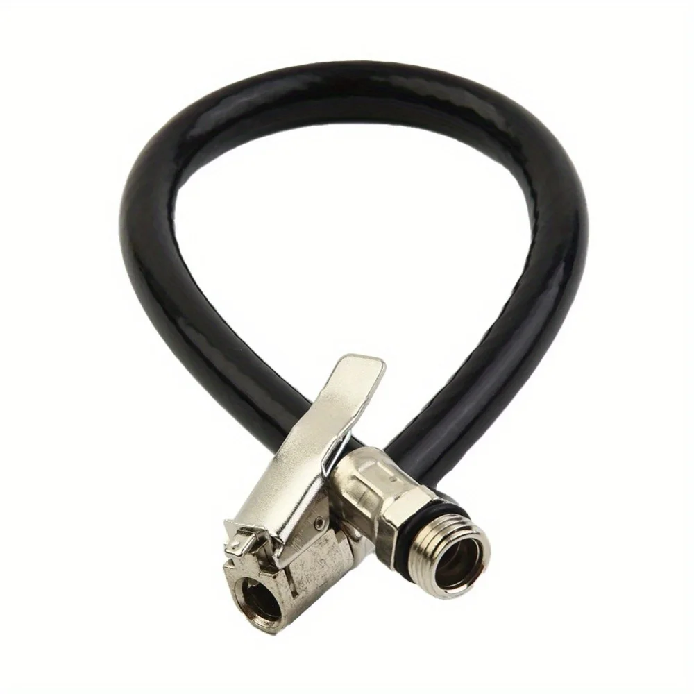 1PC Professional Universal Flexible Tire Inflator Hose with Pressure Gauge & Rustproof Quick-Connect Auto Repair Kit for Vehicle