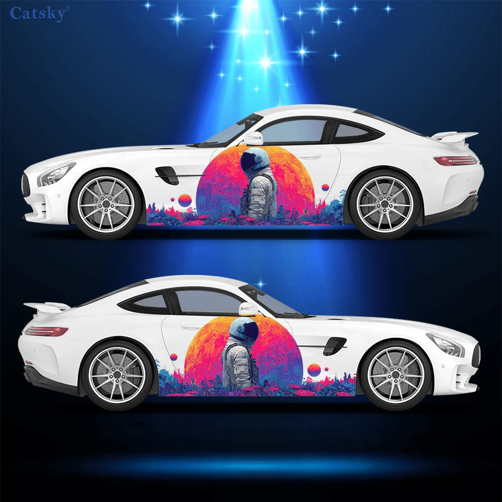 

Dreamy Astronaut Planet Car Vinyl Wraps Decal Self-adhesive PVC Sticker Suitable for Trucks SUV Decoration Auto Accessories Gift
