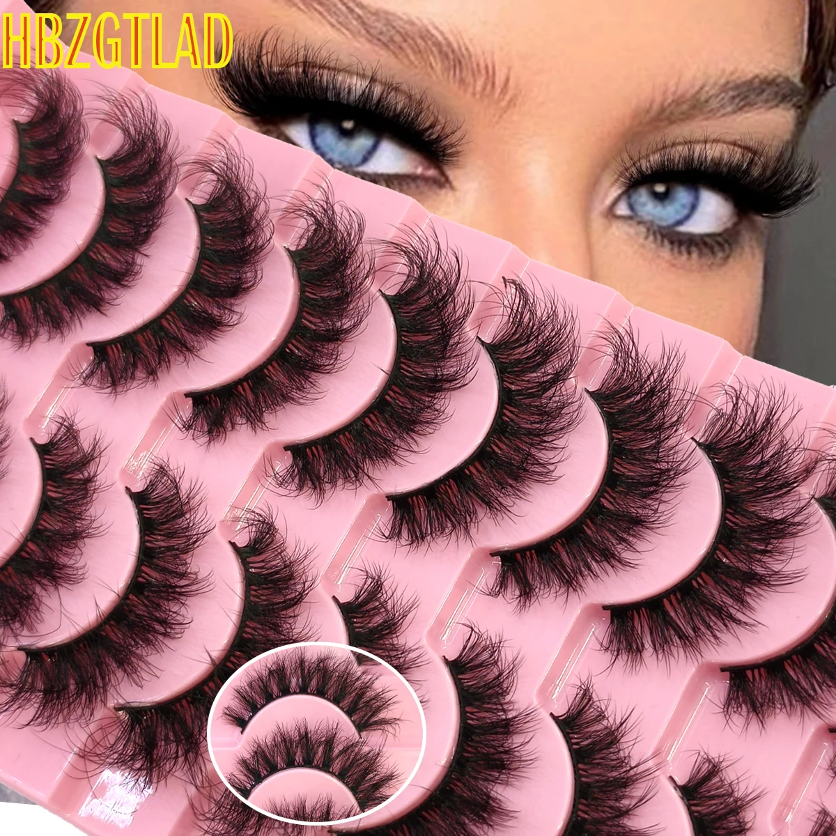 AMSDCN 10 paires de cils naturels longs 3D, cils volumineux et moelleux, faux cils sans cruauté, cils effilés pour maquillage, Cilios