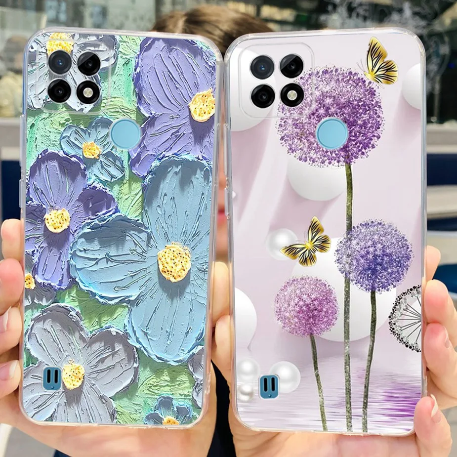ل Realme C21Y حافظة Realme C25Y غطاء أنيق مطلي واضح سيليكون لينة حافظة هاتف من البولي يوريثان ل Realme C21Y C25Y RealmeC21Y الوفير