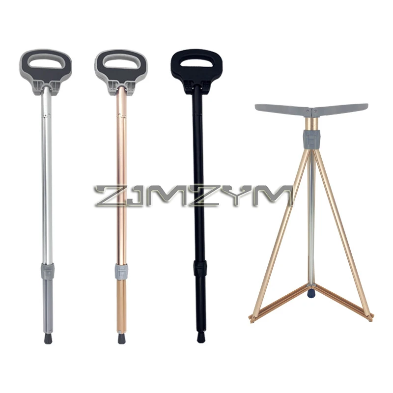 Multifunctional Hiking Stick Lightweight Foldable Walking Stick Chair Aluminum Telescopic Climbing Stick Walking Cane Equipment