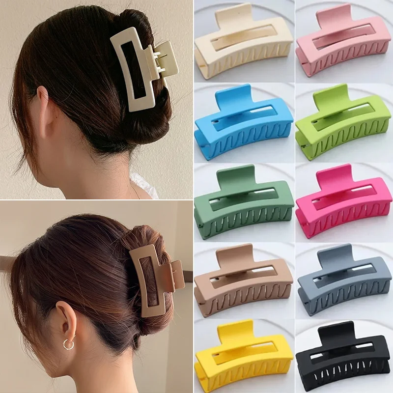 Koreanische Frauen Mädchen Kunststoff Haar Krallen Haars pangen Kopf bedeckung große Haarnadel Krabben Haars pange Mode Ornament Haarschmuck