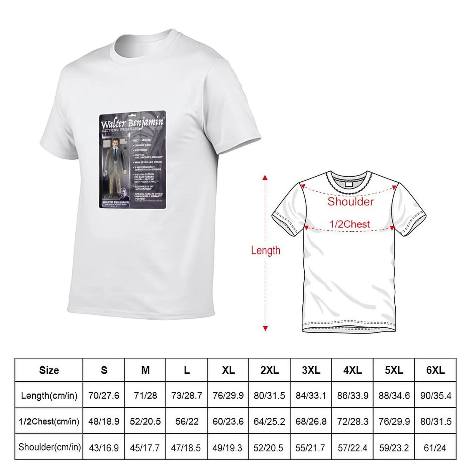 Walter Benjamin Action Figure T-Shirt cotton t shirts man 100% man t shirt cotton T-Shirt