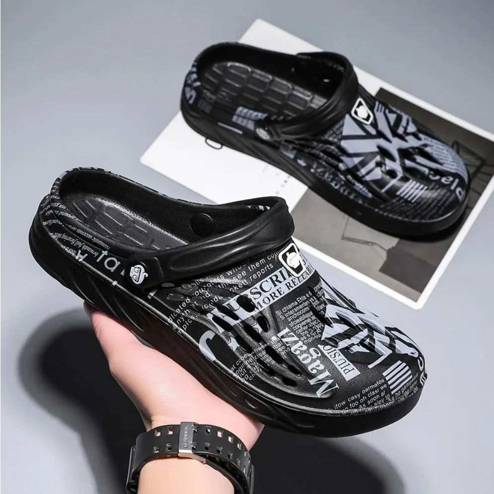 Plus Size 48 Men Non-slip Beach Sandals Outdoor Home Clogs Water Shoes Breathable Lightweight Men Hole Slippers Wholesale
