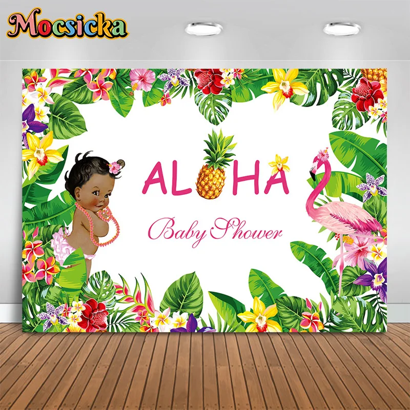 Mocsicka-子供の写真の背景,誕生日パーティーの背景,緑,フラミンゴの背景,ケーキのスマッシュ,写真バナー,スタジオアクセサリー,夏