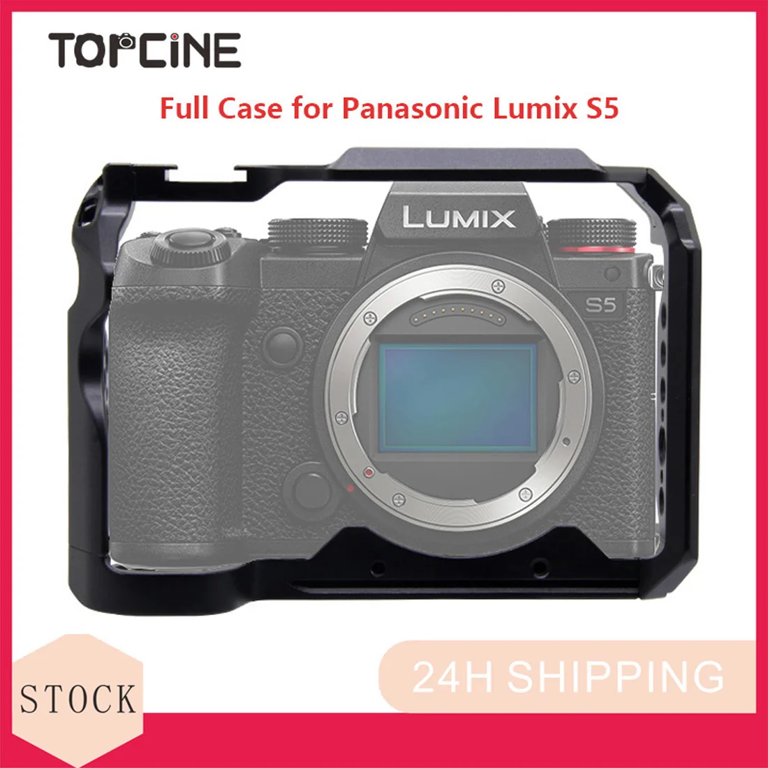 Topcine S5 Cage Kit for Panasonic LUMIX Camera, Aluminum Alloy Camera with Cold Shoe Mount Light