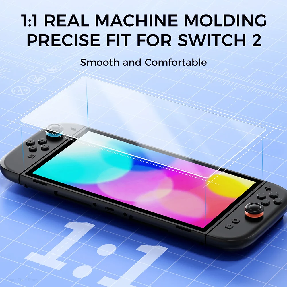 واقي شاشة IINE لجهاز نينتندو سويتش 2 ملحقات لوحات ألعاب من الزجاج المقسى مضاد للضوء الأزرق شفاف 9H زجاج فائق الوضوح #5