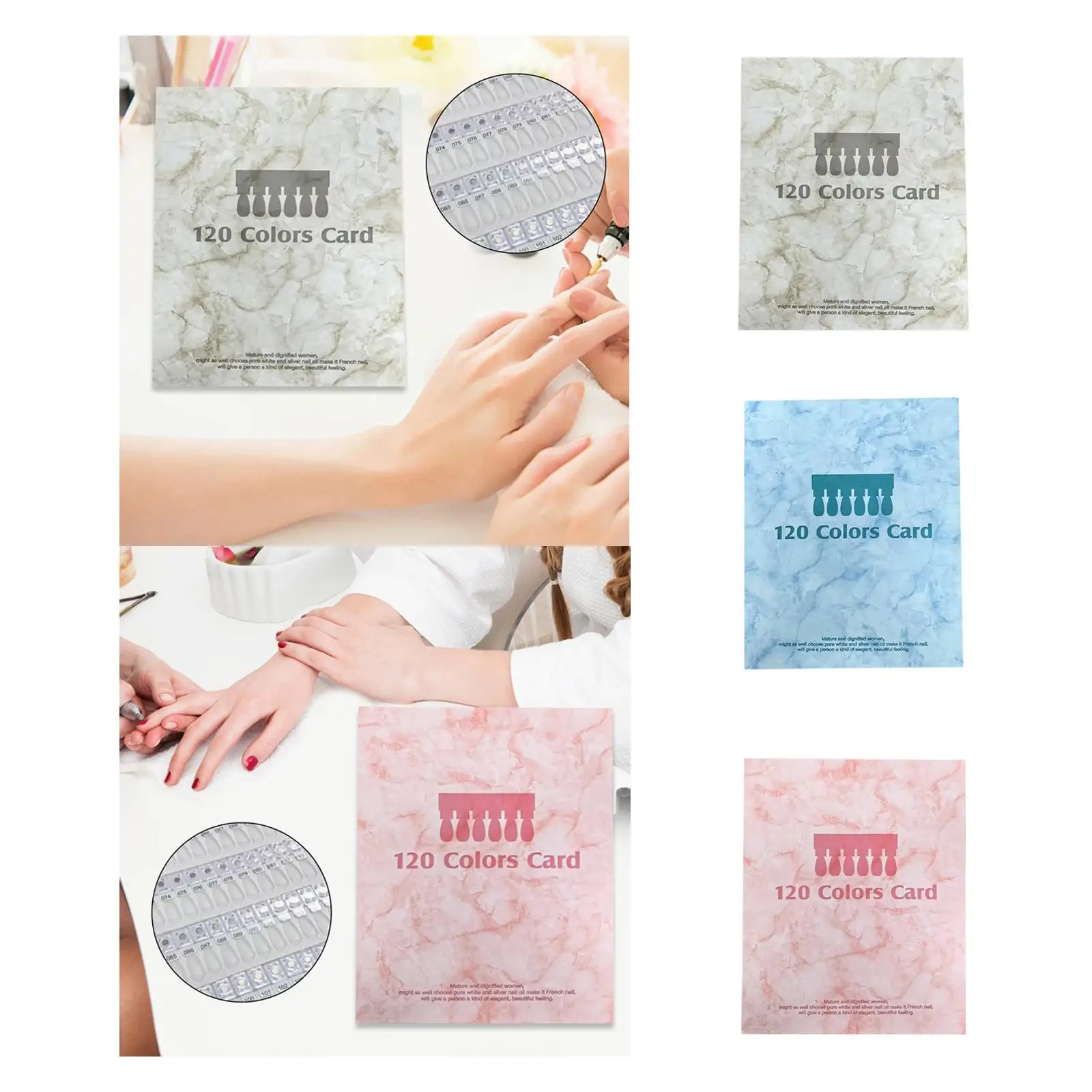 120 Slot Magnetic Nail Color Display Book PU Foam Board Swatch Chart for Polish Gel Nail Art Salon Use
