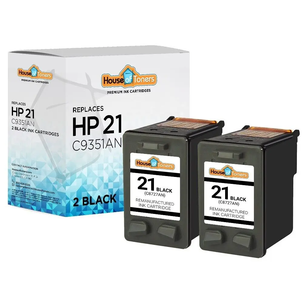 BLK for HP 21 C9351AN Ink Cartridge for HP Deskjet F2180 D1460 D1560 2-PK