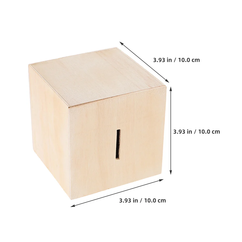 6 stuks houten spaarpotten onvoltooide doe-het-zelf ambacht voor kinderen geldbesparende doos creatief schilderproject kinderen muntbank