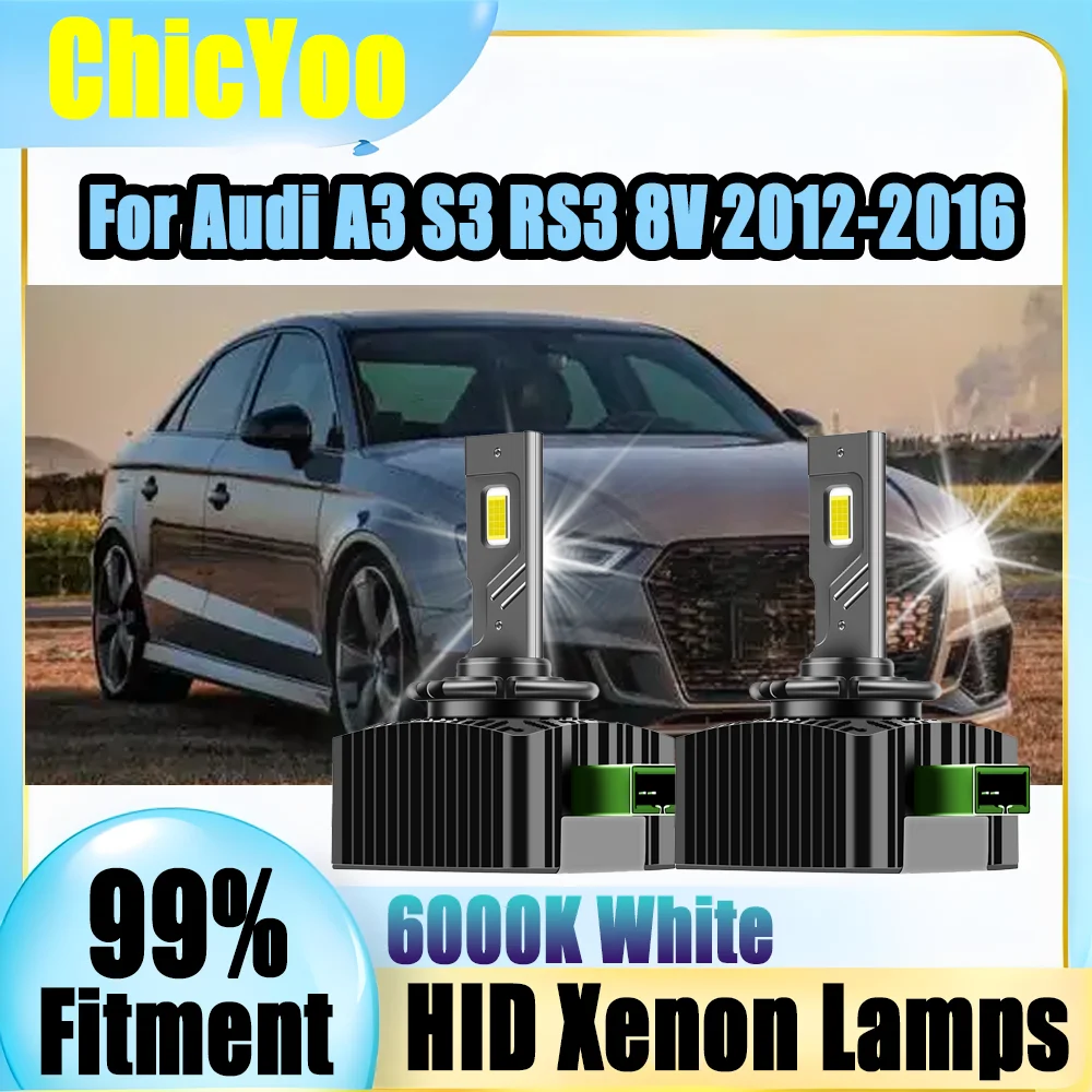 

2 шт., 120 Вт, мощные ксеноновые фары HID, 30000LM, светодиодные автомобильные фары, ксеноновые фары 6000K, белые, 12 В для Audi A3 S3 RS3 8V 2012-2016