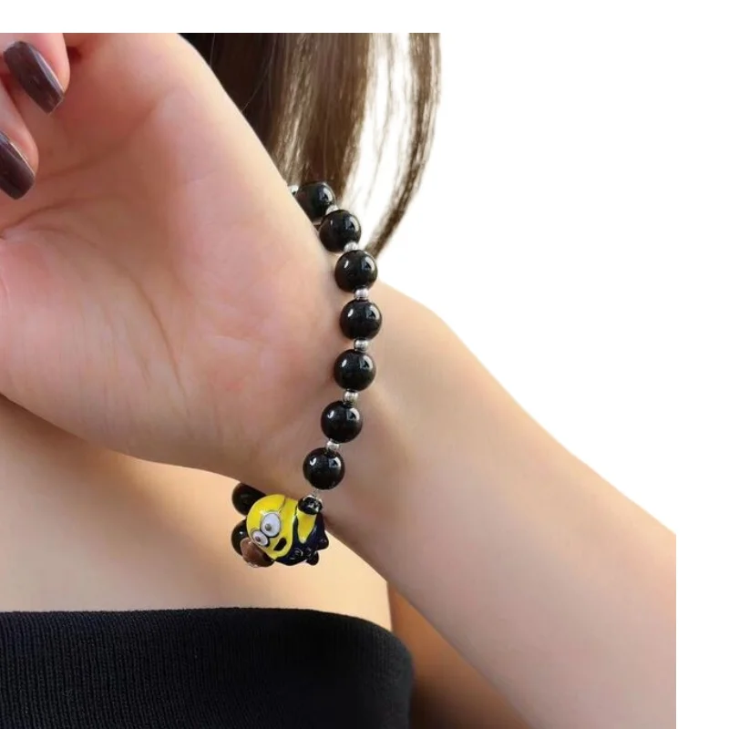 Minimalist Minion Beaded Bracelet | Cute Cartoon Couple Jewelry | Lightweight Luxury Birthday Gift
