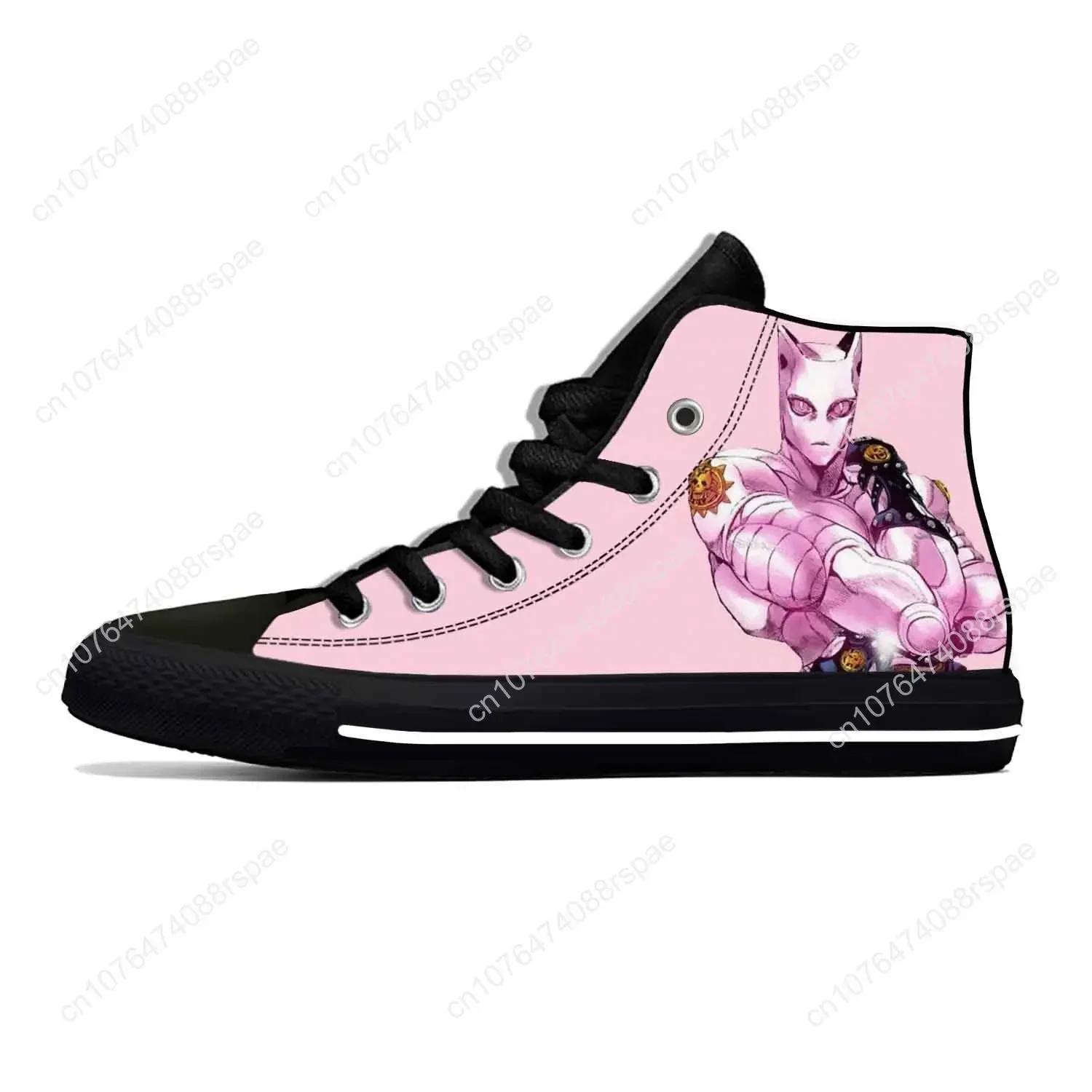 Anime Cartoon Killer Queen JoJo Bizarre Adventure Casual Cloth Shoes High Top Lightweight Breathable 3D Print Men Women Sneakers