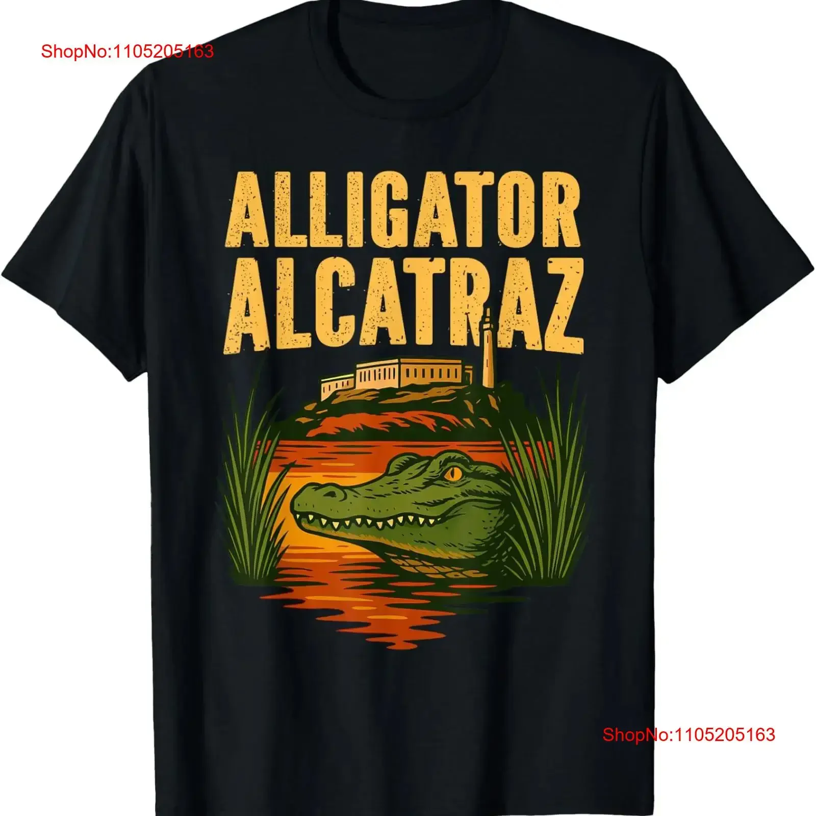 Alligator Alcatraz T Shirt vintage Washed Top For Everyday Wear Slightly Stylish Unisex fashion Comfortable streetwear Casual