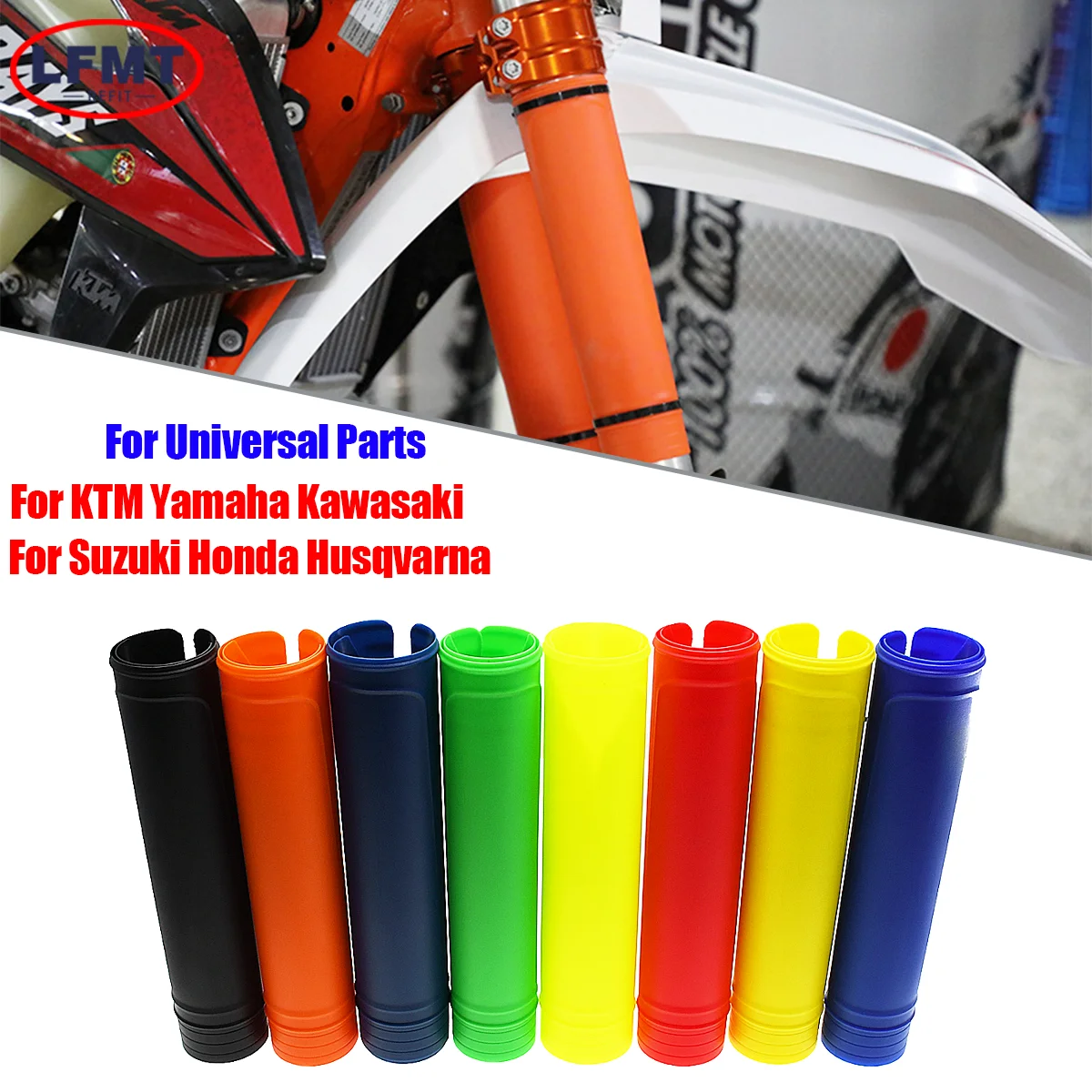 

For HONDA YAMAHA KAWASAKI SUZUKI KTM Motorcycle Universal Fork Cover Shock Absorber Guard Protector ALL 2004-2018 50cc-530cc