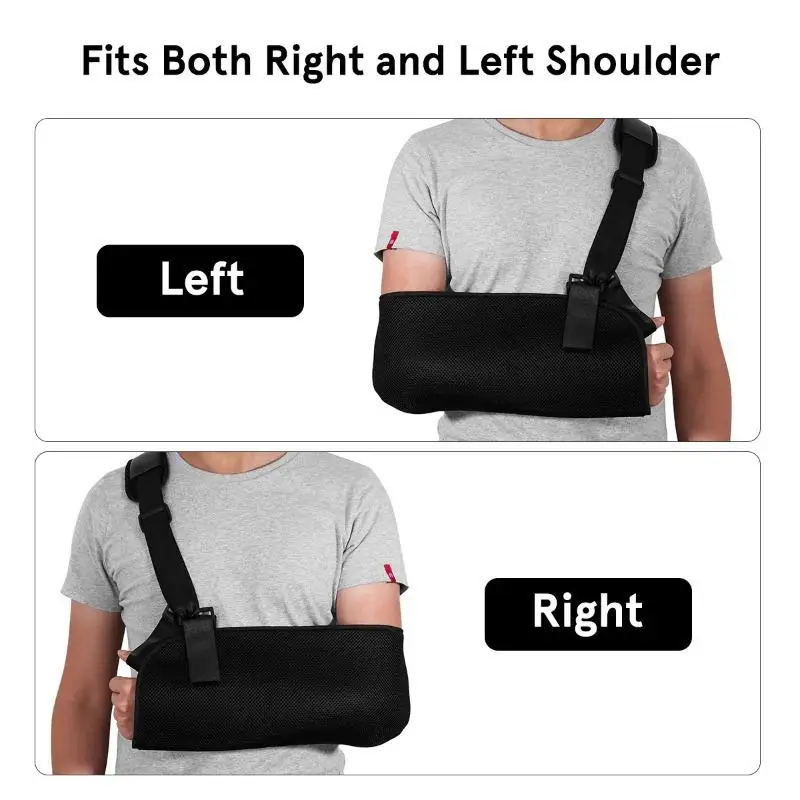 1Pc Adjustable Arm Sling Shoulder Immobilizer Rotator Cuff Support Brace Breathable Mesh Medical Sling for Men Women