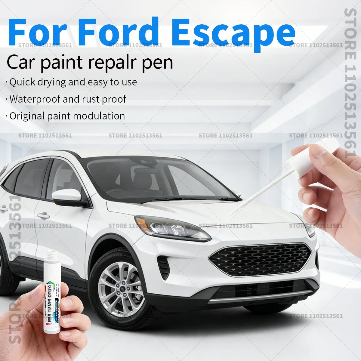 

Ручка-корректор для ремонта автомобильной краски Ford Escape 2001-2025 U1 U2 U3 C2, аксессуары для устранения царапин, цвета: черный, белый, серебристый, синий, красный, серый