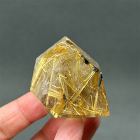 Natural High Quality Gold Red Hair Crystal Tower Point Aura Energy Meditation Healing Quartz Mineral Home Wealth Decoration Gift
